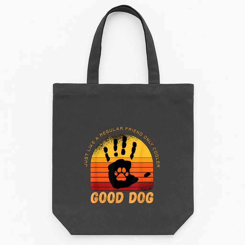 Funny Good Dog High Five Best Friend Tote Canvas Bag image 0