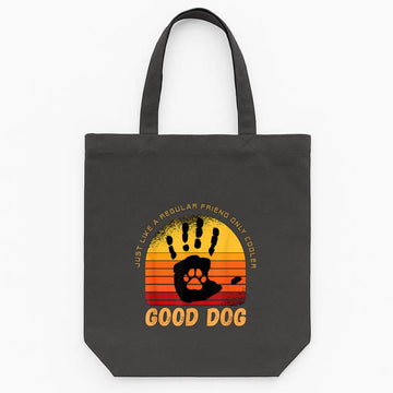 Funny Good Dog High Five Best Friend Tote Canvas Bag image 0