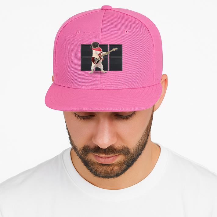 Cool Pug Rocker Dog With Guitar Cap image 3