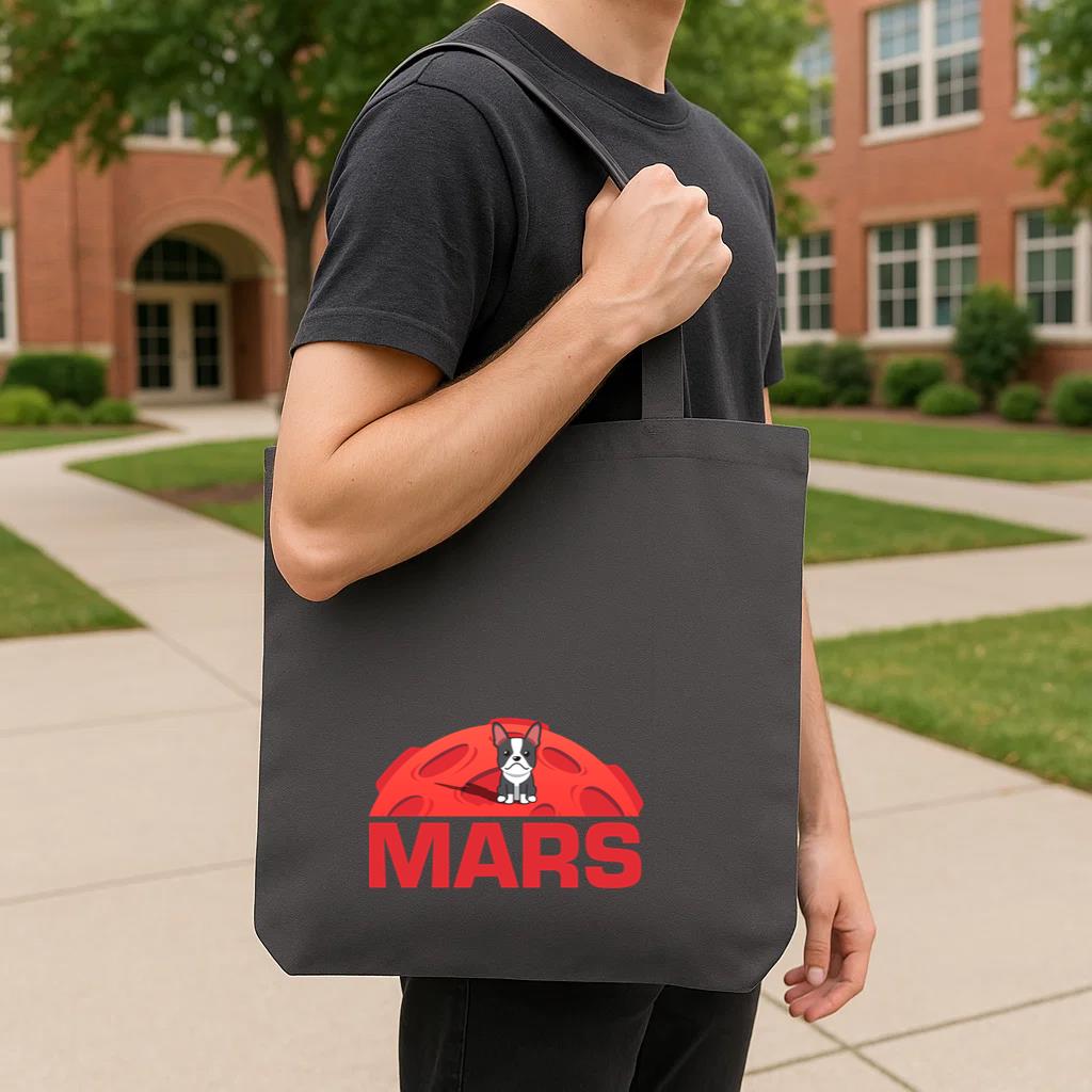 First Dog On Mars Space Tote Canvas Bag image 3
