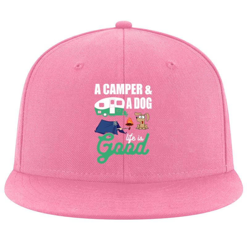Camper And A Dog Life Is Good Camping Cap image 0