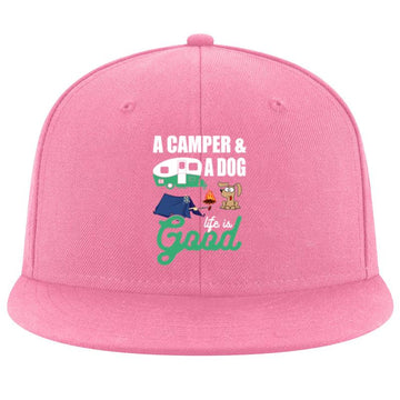 Camper And A Dog Life Is Good Camping Cap image 0