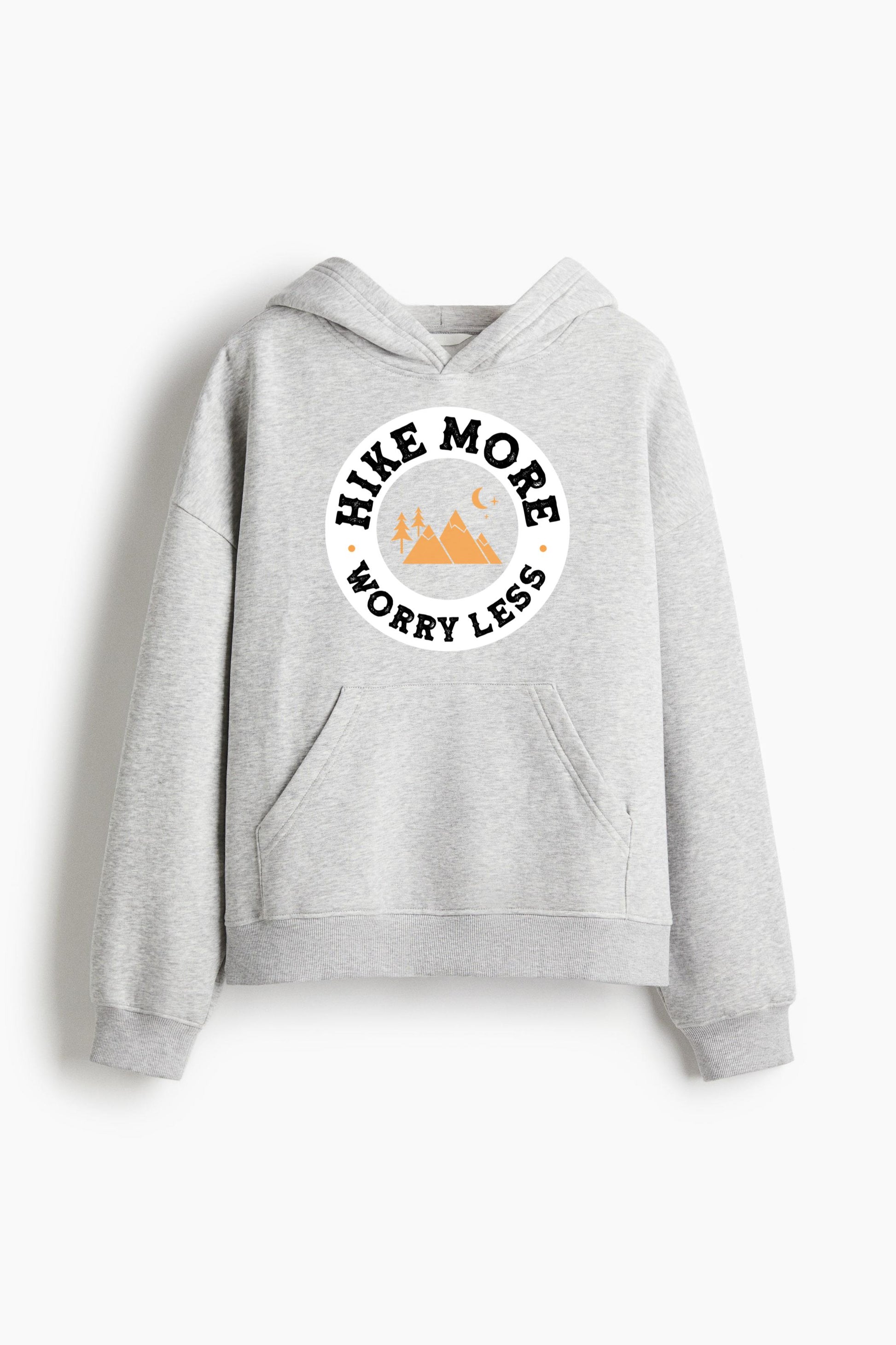 Hike More Worry Less Hiking Loose-Fit Printed Hoodie image 3