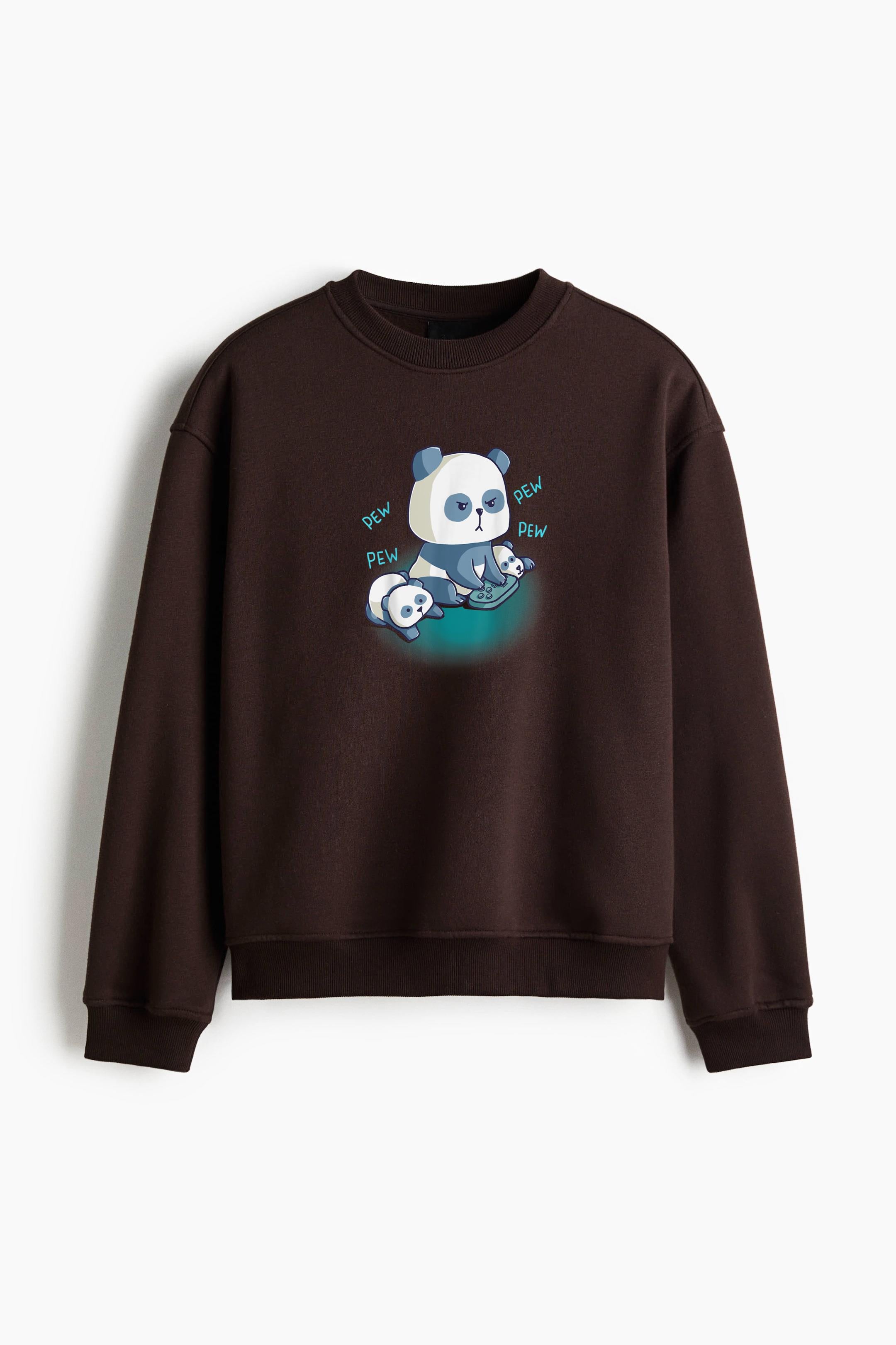 Gamer Parent Child Panda Bear Regular Fit Printed Sweatshirt  image 1
