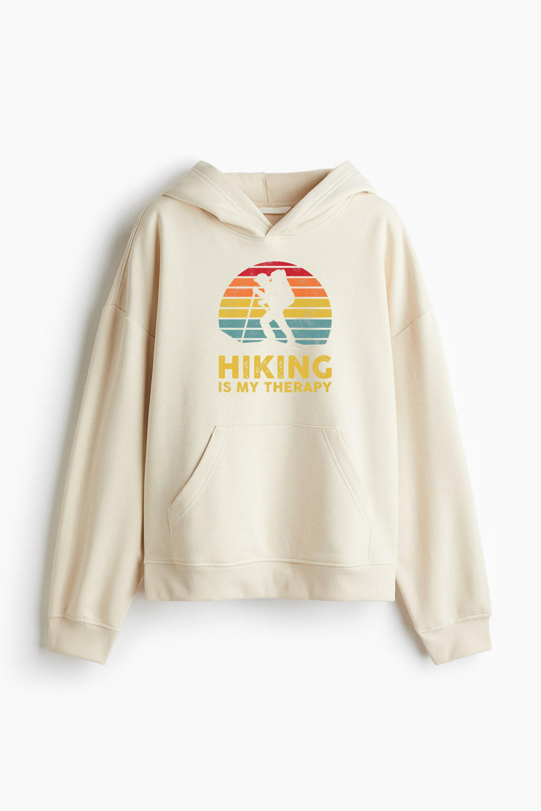 Hiking Is My Therapy Loose-Fit Printed Hoodie image 0