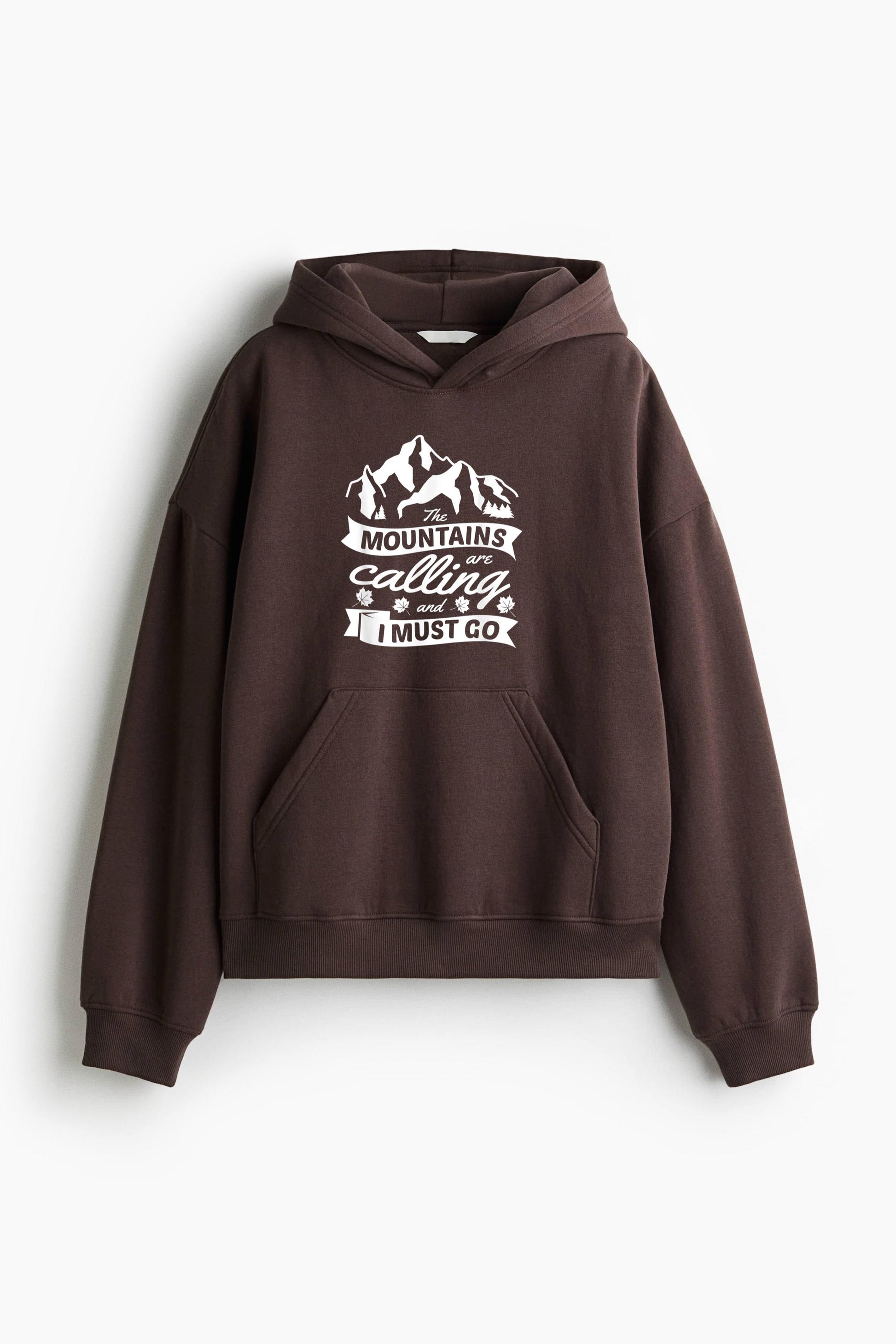 Mountains Are Calling Hiking Camping Loose-Fit Printed Hoodie image 1