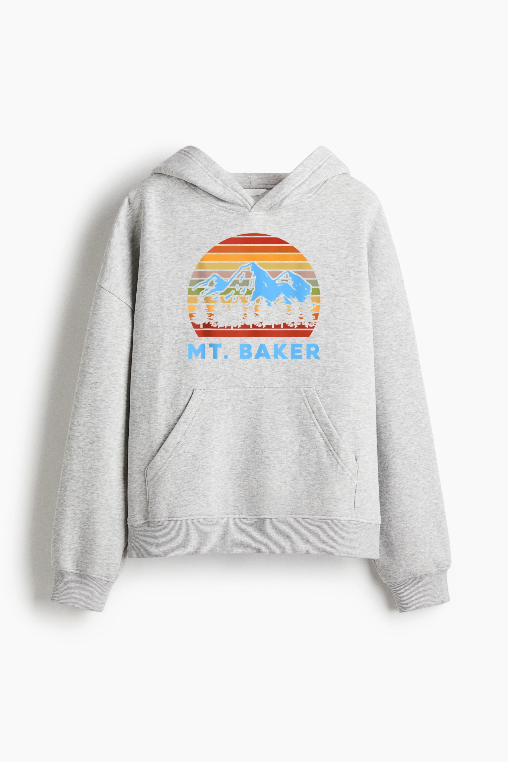 Camping Mt. Baker Hiking Nature Loose-Fit Printed Hoodie image 3