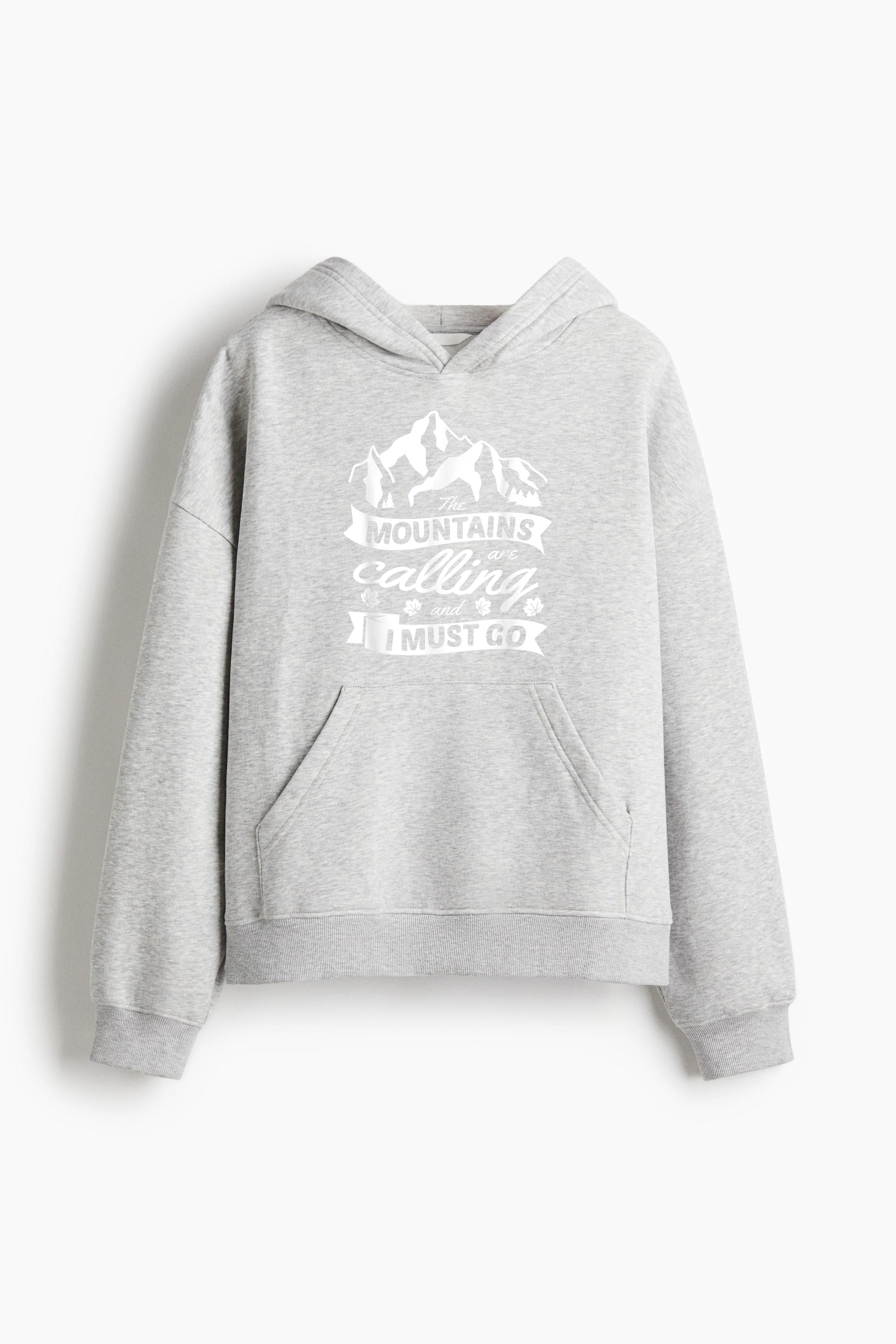 Mountains Are Calling Hiking Camping Loose-Fit Printed Hoodie image 3