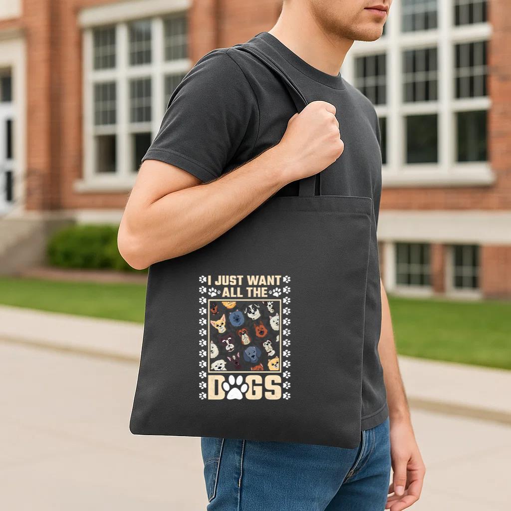 I Just Want All The Dogs Tote Canvas Bag image 2
