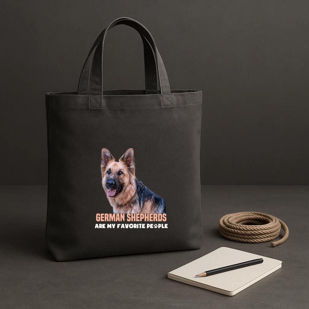 German Shepherd Police Dog Tote Canvas Bag image 1