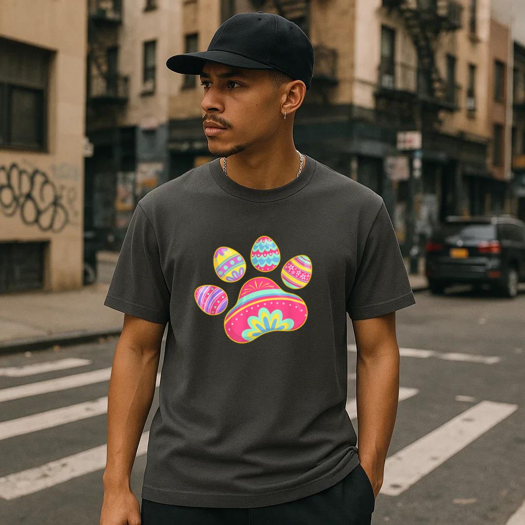 Dog Cat Paw Easter Egg T-Shirt image 0
