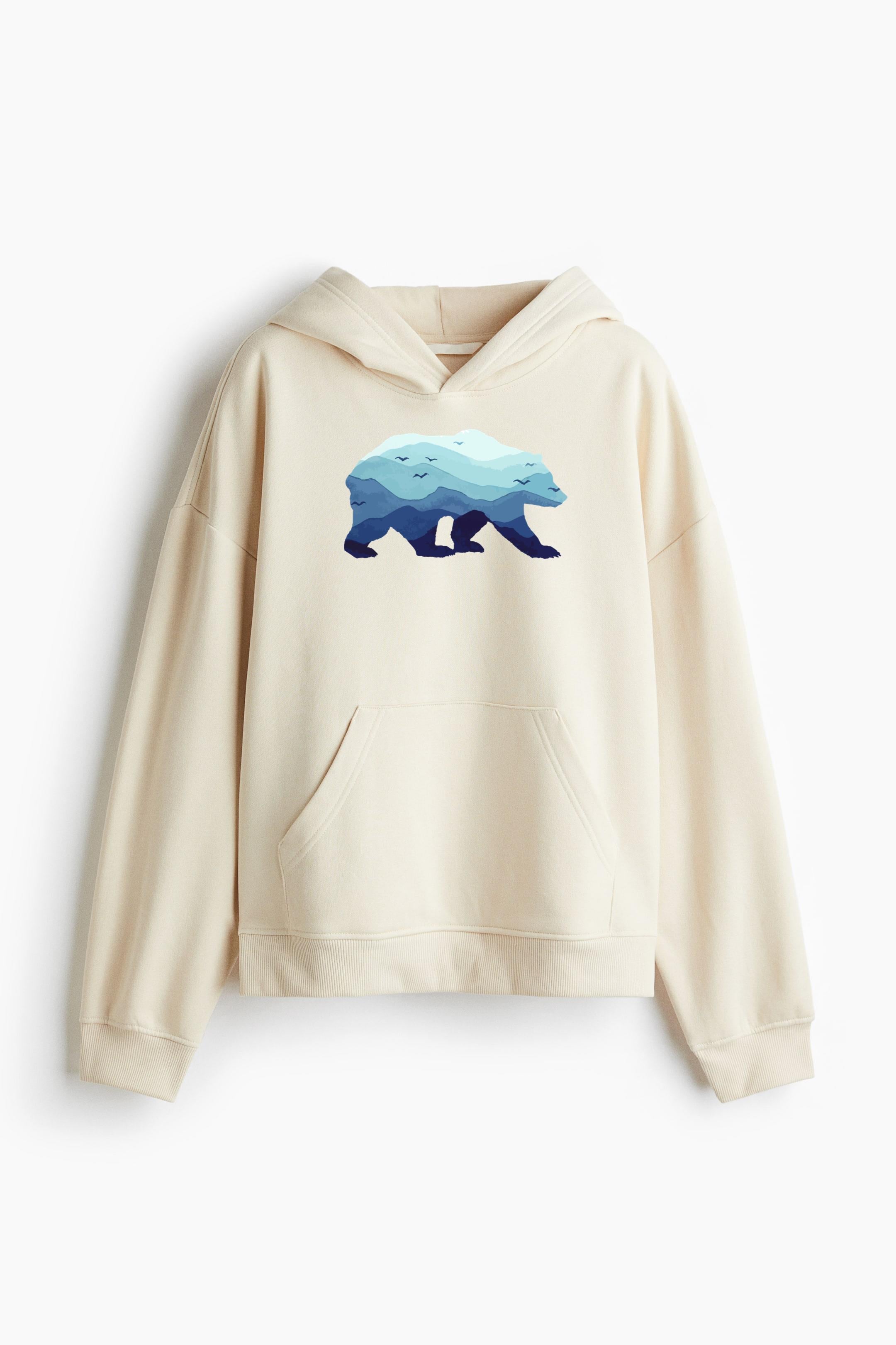 Bear Mountains Grizzly Hiking Camping Loose-Fit Printed Hoodie image 0