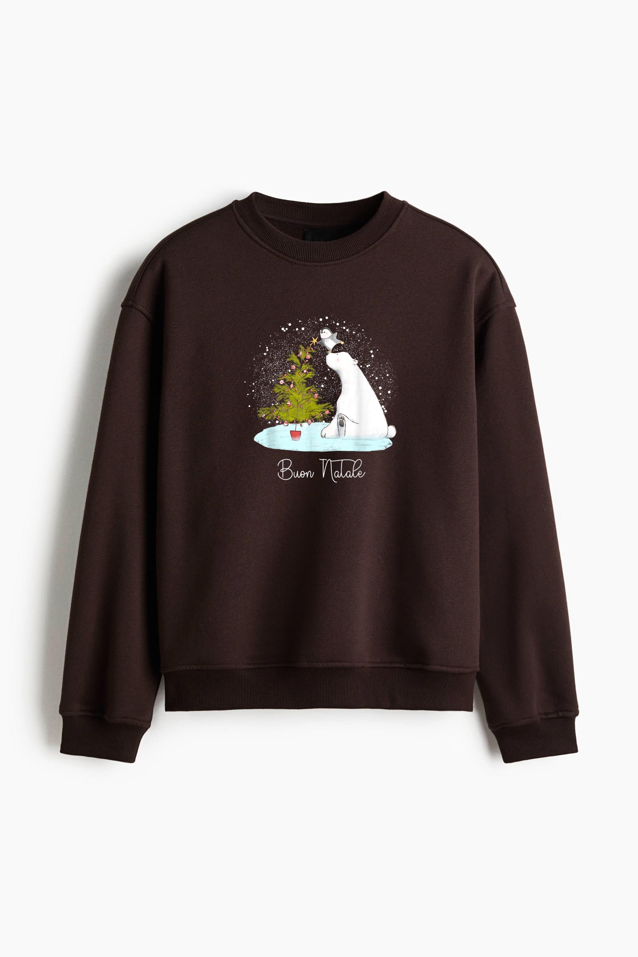 Buon Natale Polar Bear Penguin Christmas Regular Fit Printed Sweatshirt  image 1
