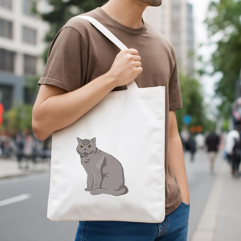 British Shorthair Cat Animal Canvas Tote Bag image 3
