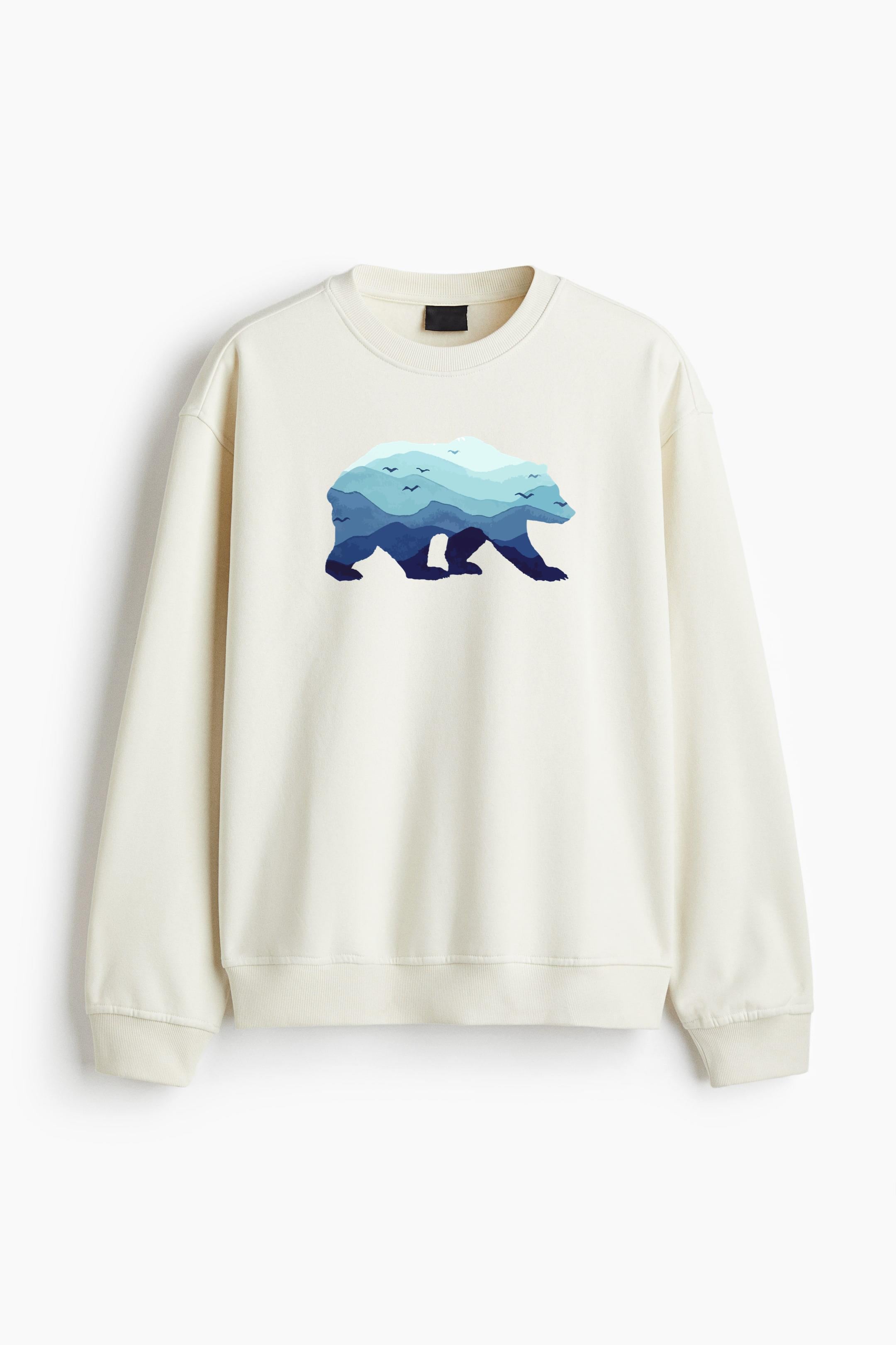 Bear Mountains Grizzly Hiking Camping Regular Fit Printed Sweatshirt  image 2