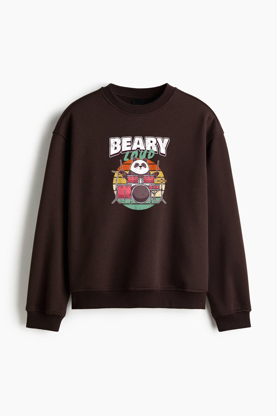 Drums Panda Bear Loud Regular Fit Printed Sweatshirt  image 0