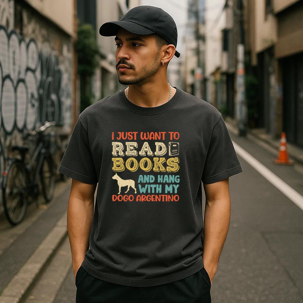 Dogo Argentino Mom I Just Want Read Books T-Shirt image 2