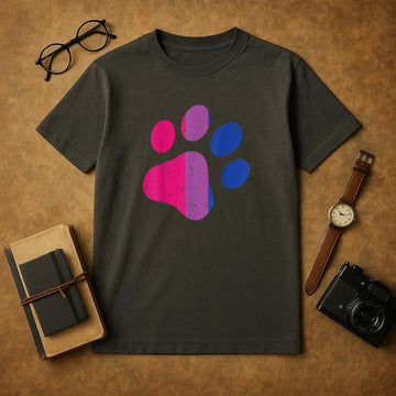 Dog Paw Print LGBTQ Bisexual Flag T-Shirt image 0