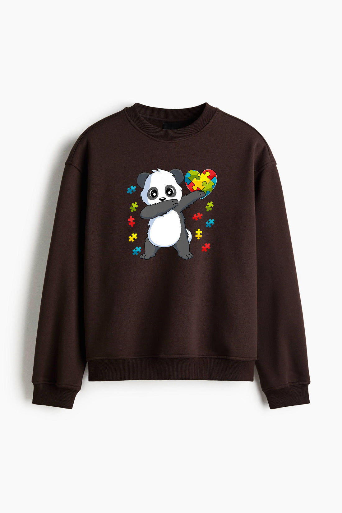 Autism Awareness Dabbing Panda Bear Puzzle Regular Fit Printed Sweatshirt  image 0