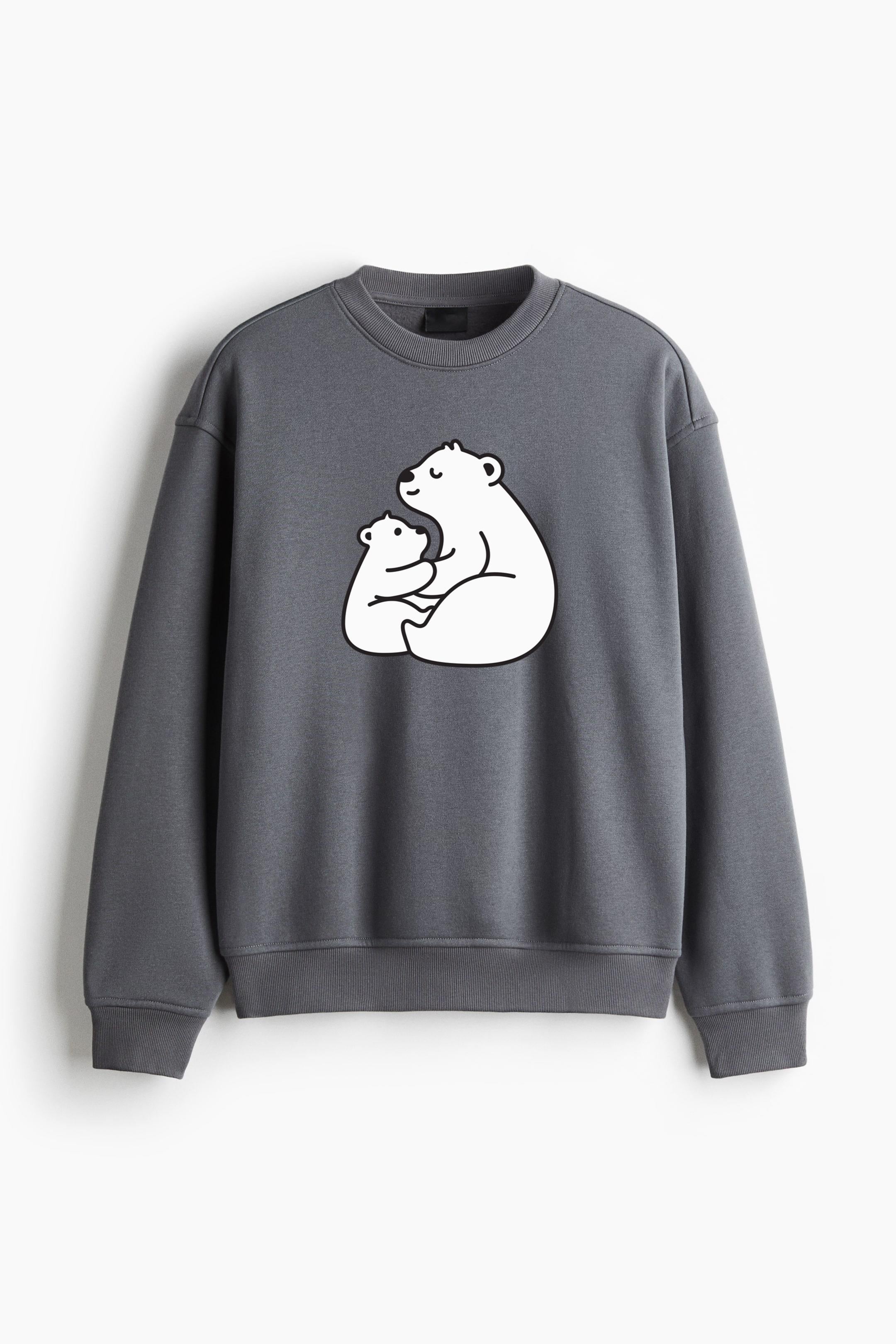 Cute Polar Bear Family Design Regular Fit Printed Sweatshirt  image 0