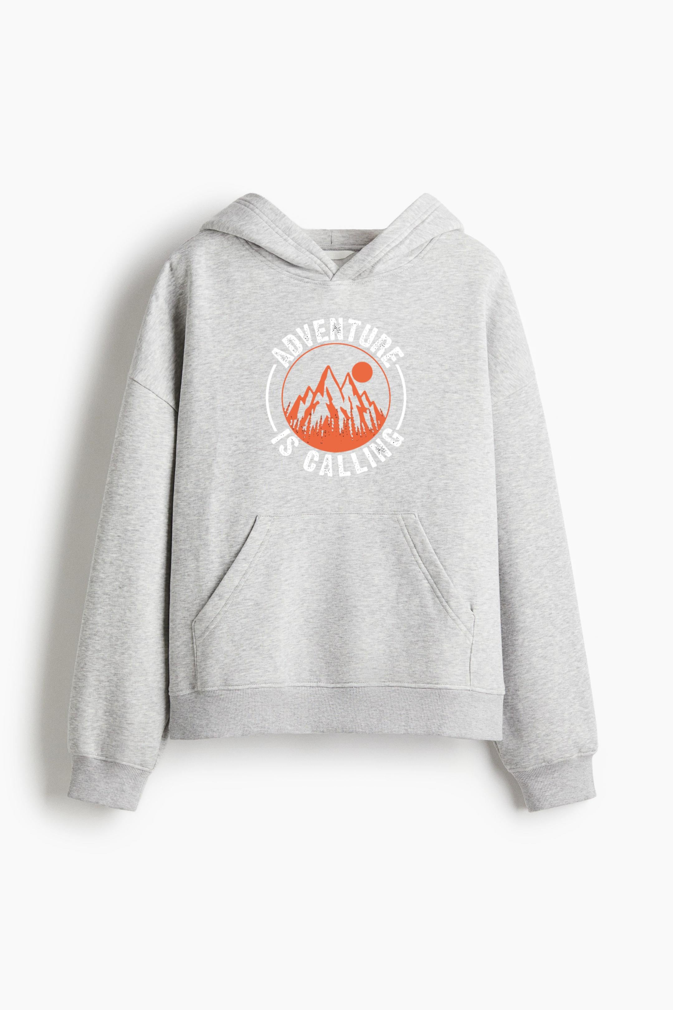 Man Hiking Peaceful Artistic Loose-Fit Printed Hoodie image 3