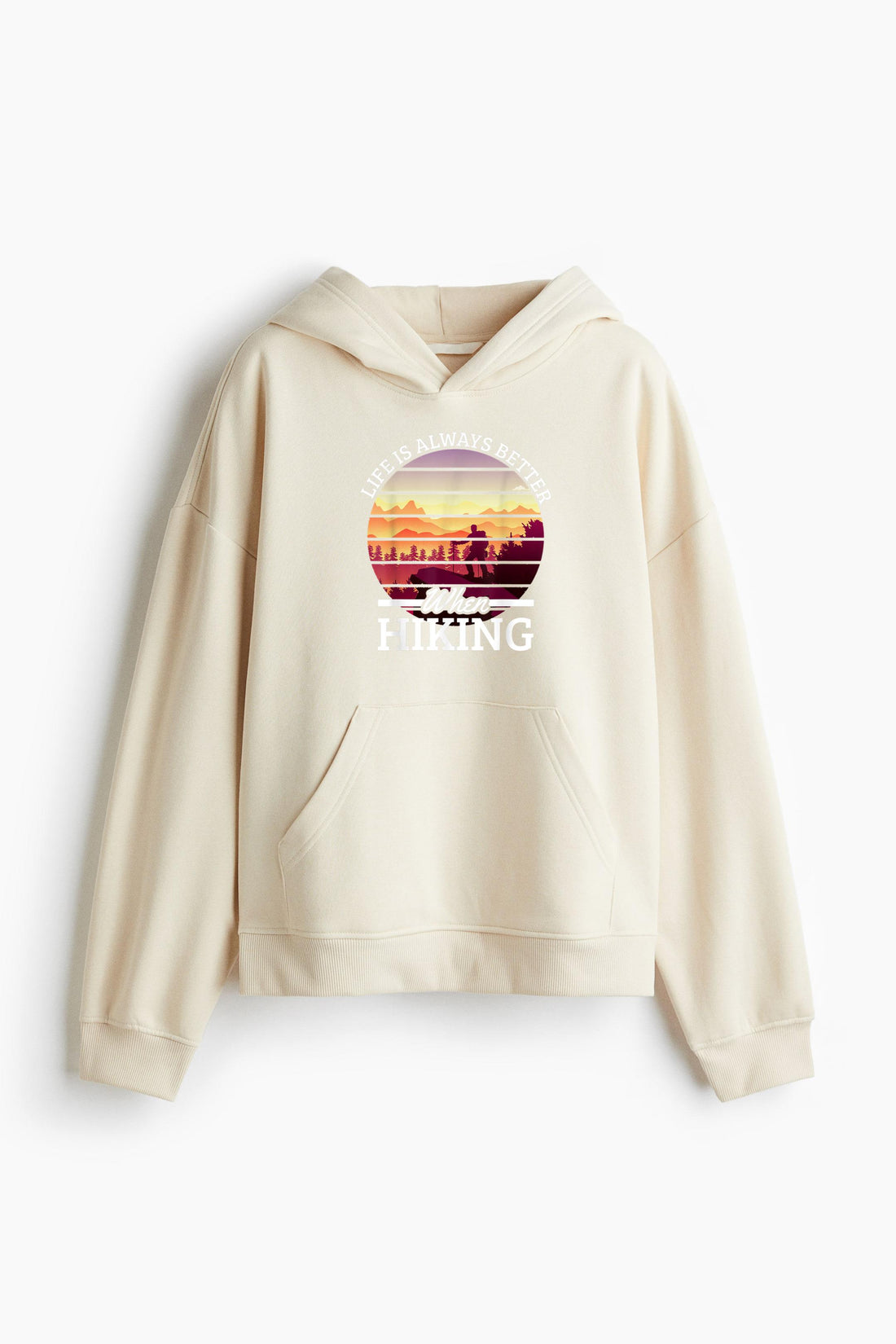 Life Is Always Better Hiking Loose-Fit Printed Hoodie image 0