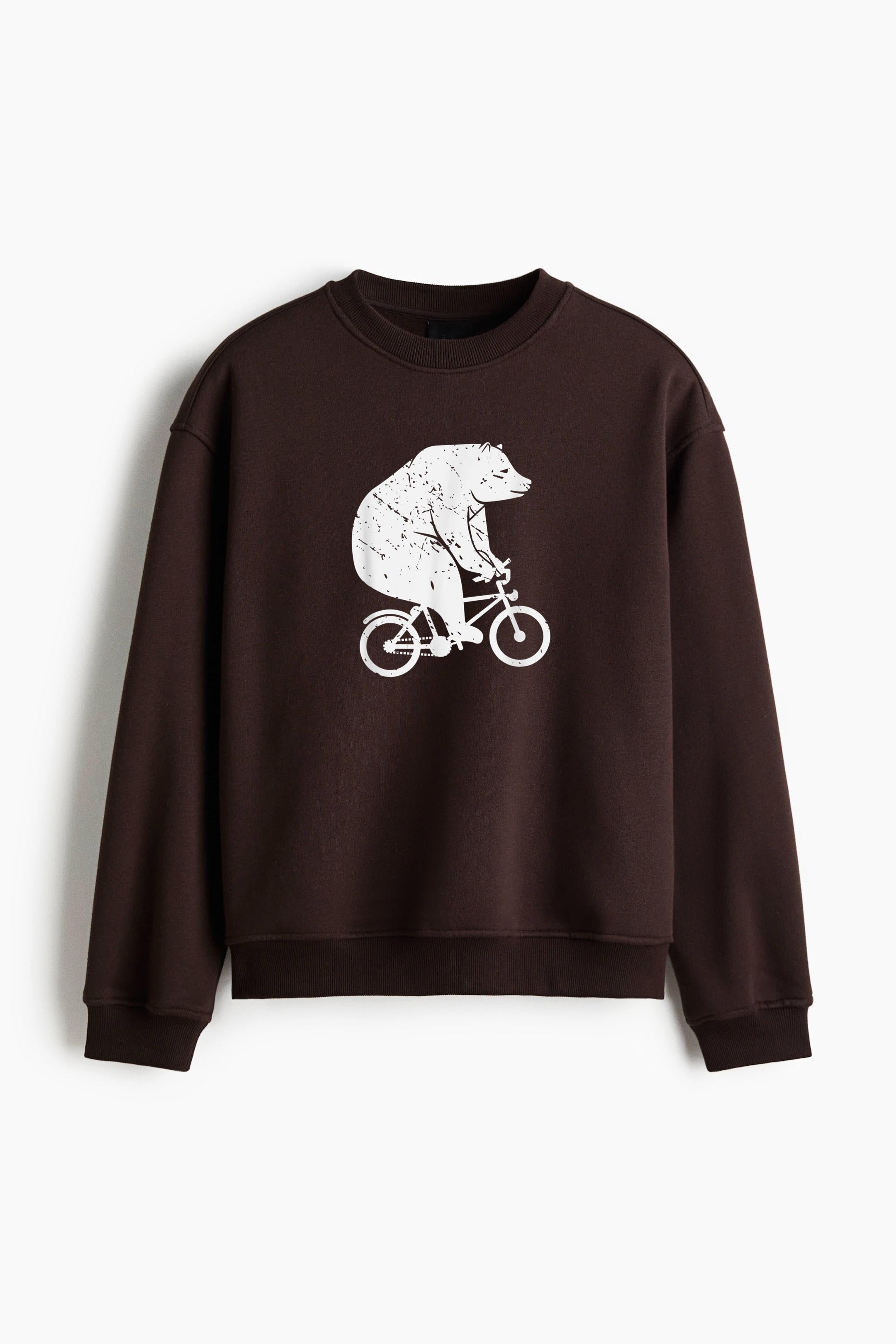 Bear Cyclist Biker Regular Fit Printed Sweatshirt  image 1