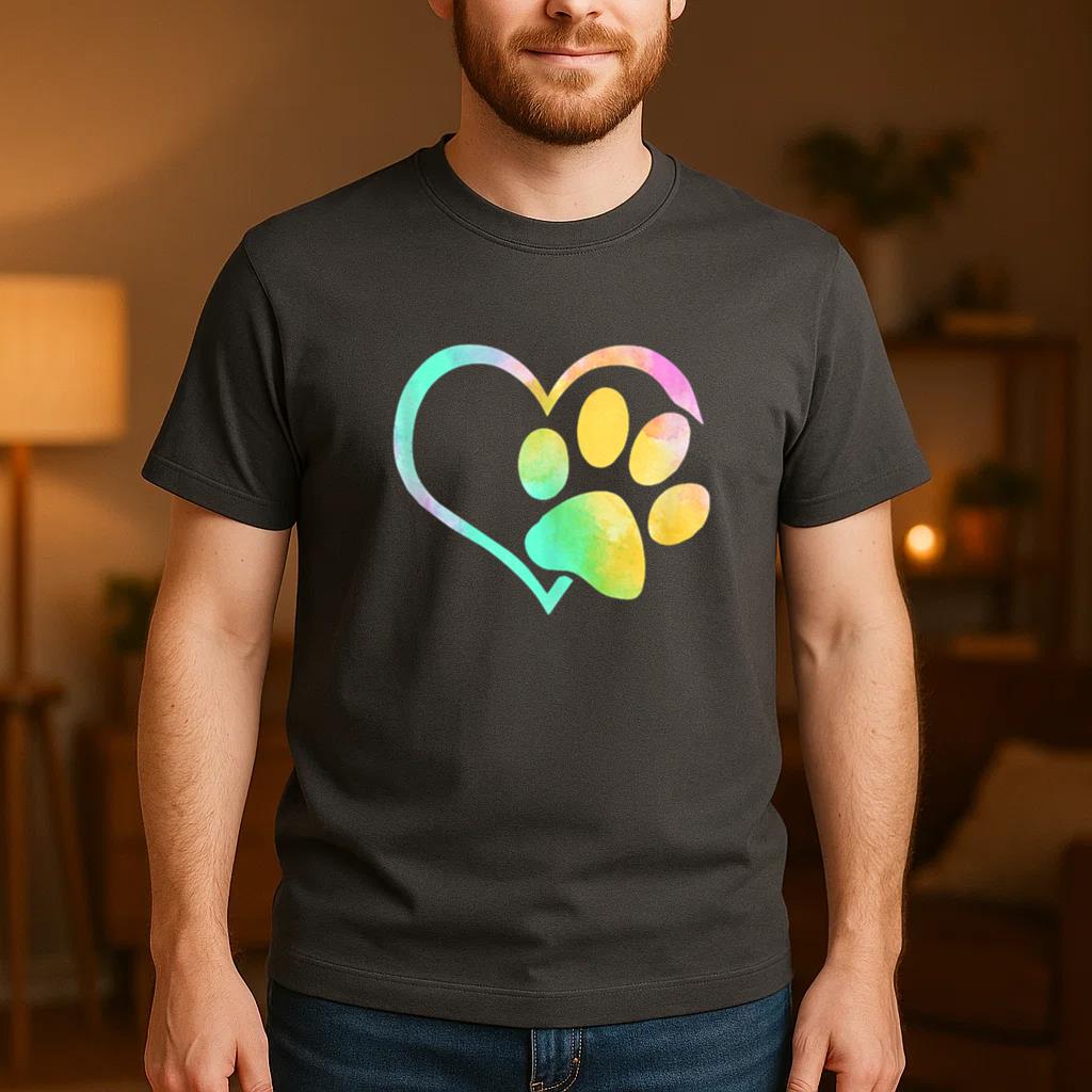 Dog Paw Print Tie Dye T-Shirt image 3