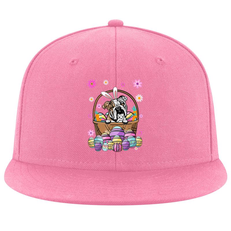 Bunny English Bulldog Dog Easter Eggs Cap image 0