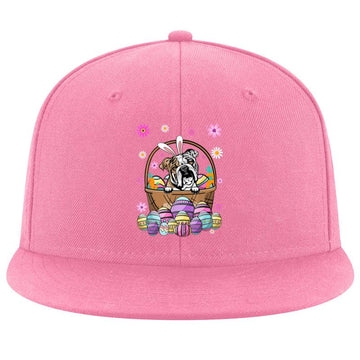 Bunny English Bulldog Dog Easter Eggs Cap image 0