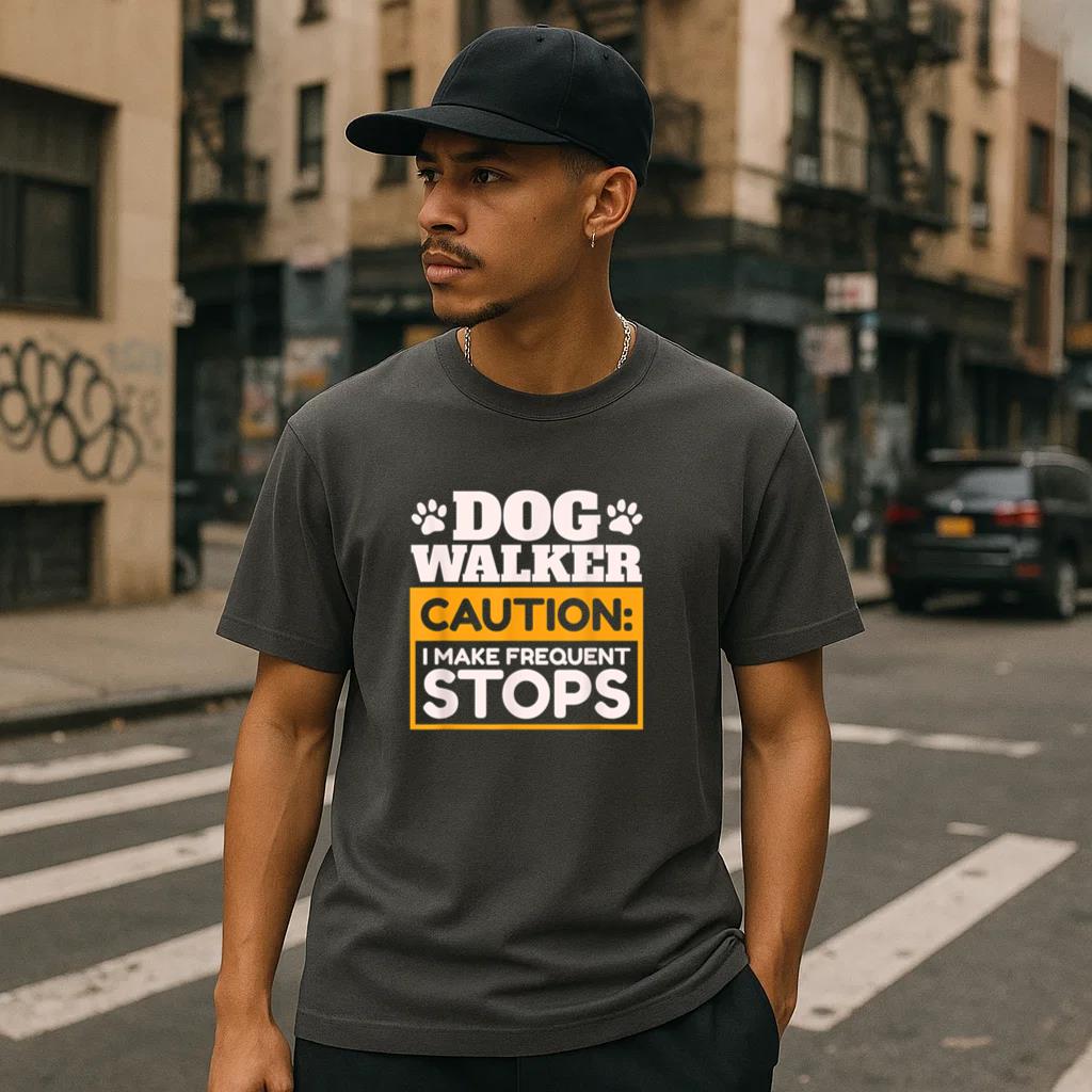 Dog Walker I Make Frequent Stops T-Shirt image 0