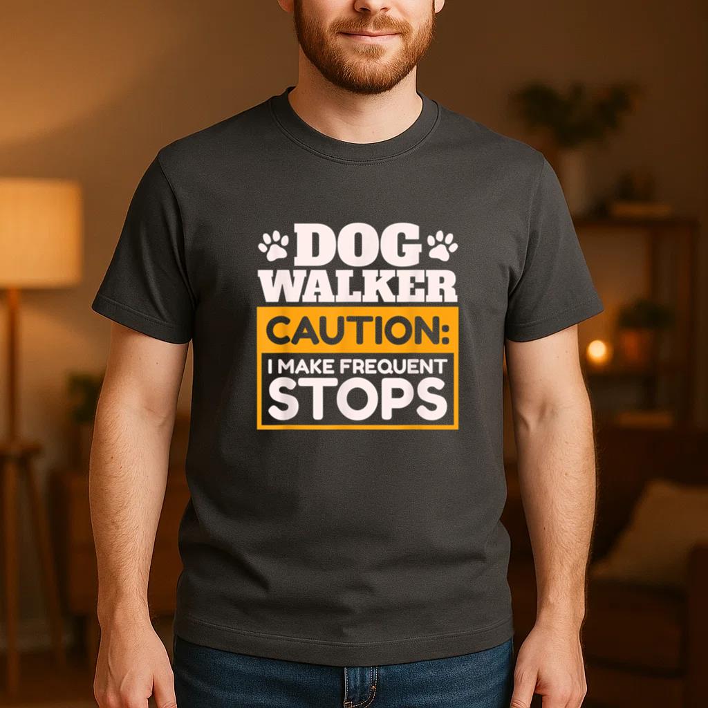 Dog Walker I Make Frequent Stops T-Shirt image 3