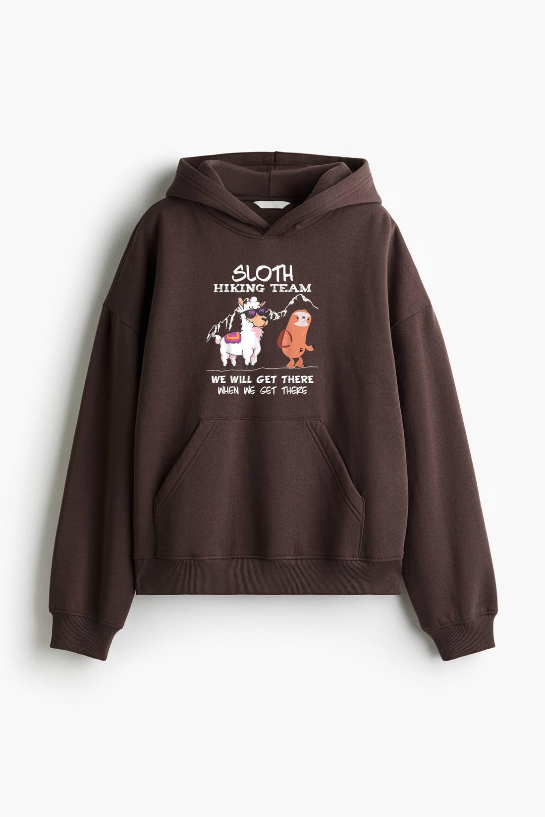 Sloth Hiking Team Loose-Fit Printed Hoodie image 0