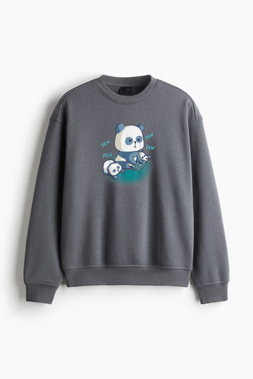 Gamer Parent Child Panda Bear Regular Fit Printed Sweatshirt  image 0