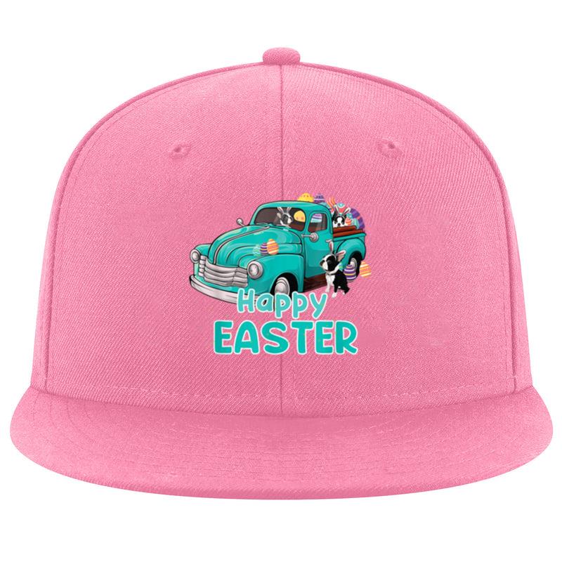 Bunny Boston Terrier happy easter day truck dog men women Cap image 0