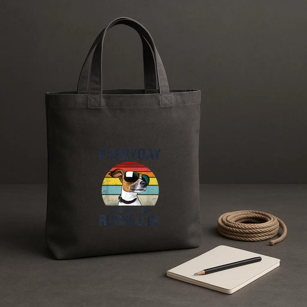 Everyday Im Russellin Dog Tote Canvas Bag image 1