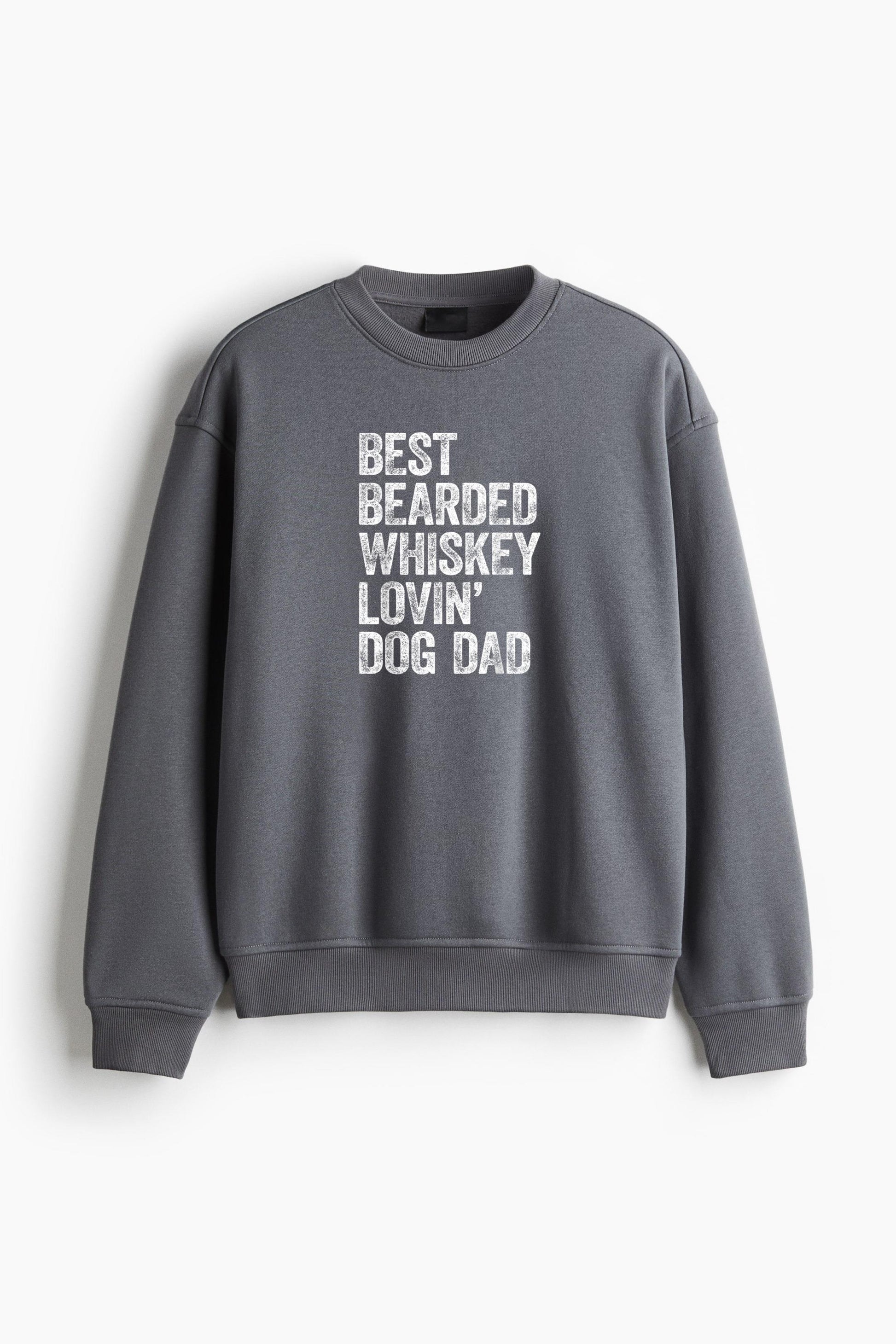 Best Bearded Whiskey Lovin Dog Dad Regular Fit Printed Sweatshirt  image 0