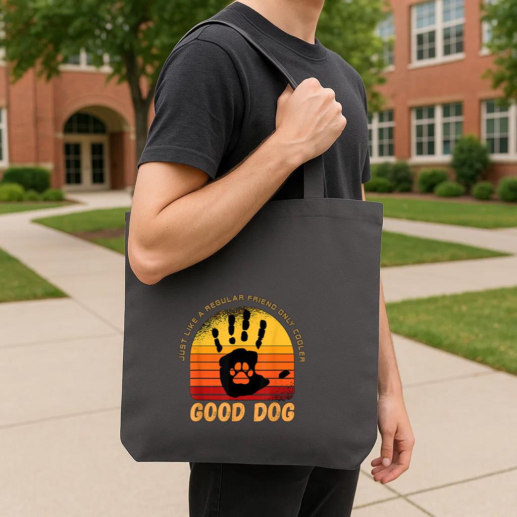 Funny Good Dog High Five Best Friend Tote Canvas Bag image 3