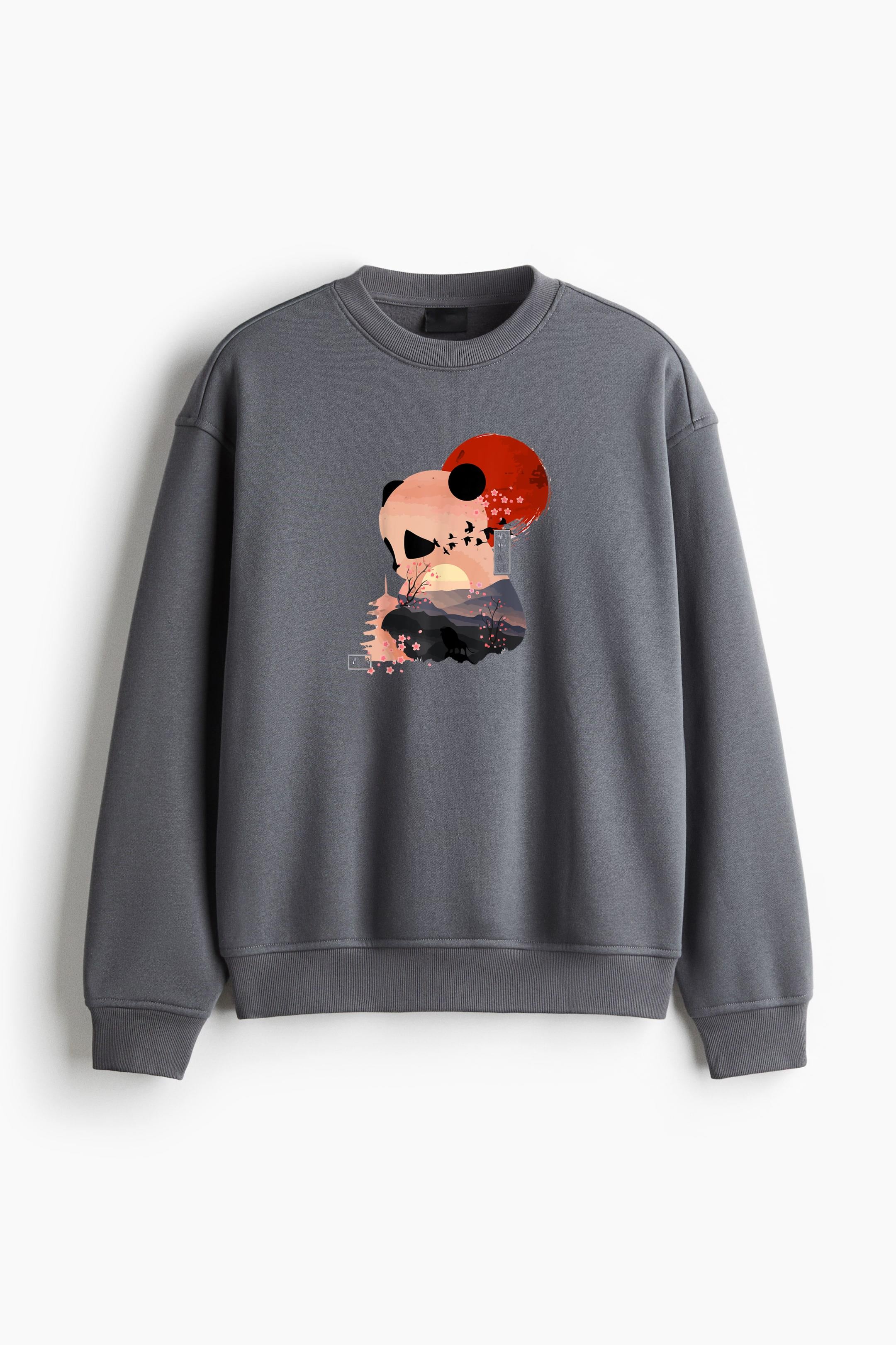 Cute Kawaii Panda Bear Japan Themed Art Regular Fit Printed Sweatshirt  image 0