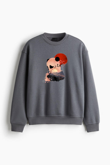 Cute Kawaii Panda Bear Japan Themed Art Regular Fit Printed Sweatshirt  image 0