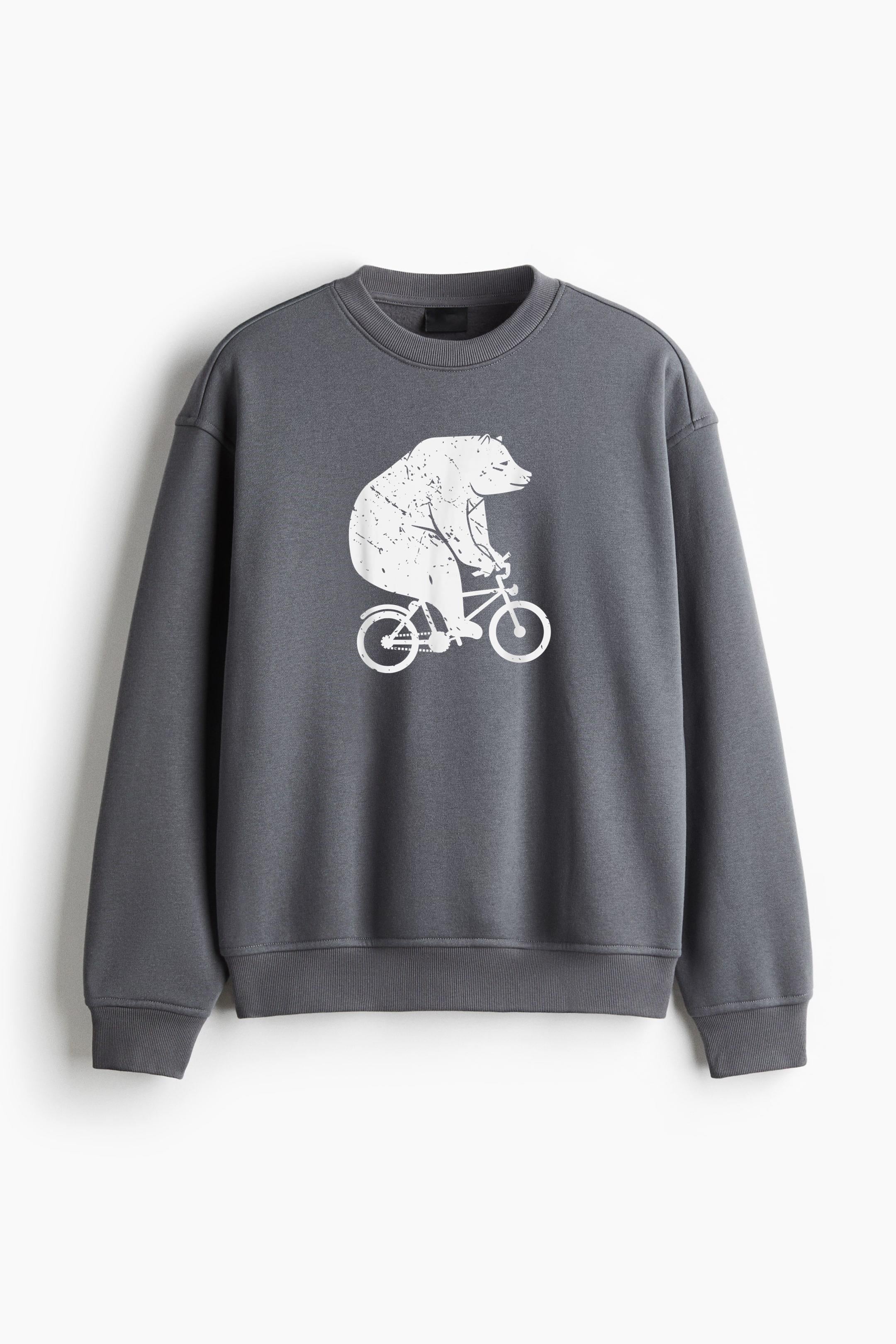 Bear Cyclist Biker Regular Fit Printed Sweatshirt  image 0