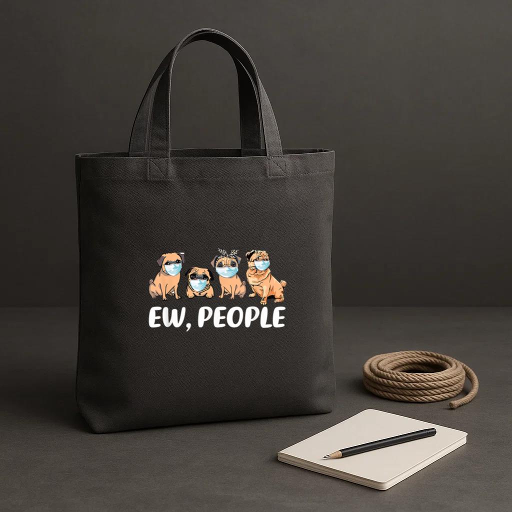 Ew People Dogs Best Friend Tote Canvas Bag image 1