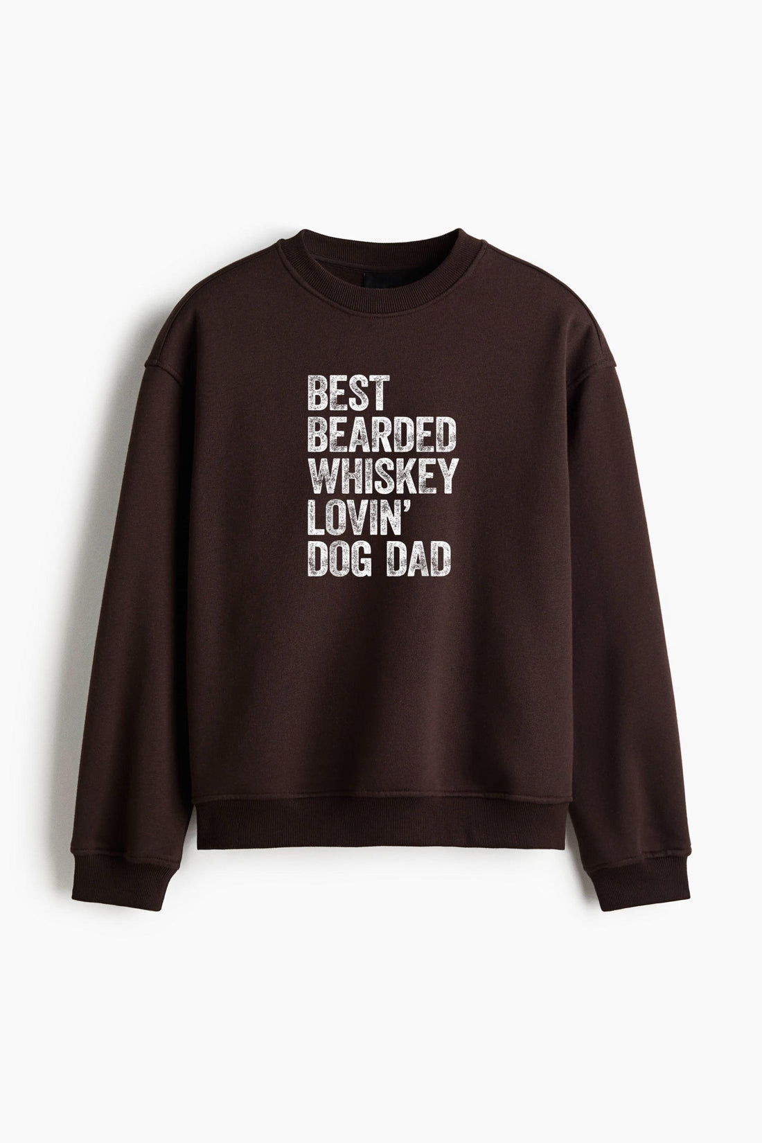Best Bearded Whiskey Lovin Dog Dad Regular Fit Printed Sweatshirt  image 0