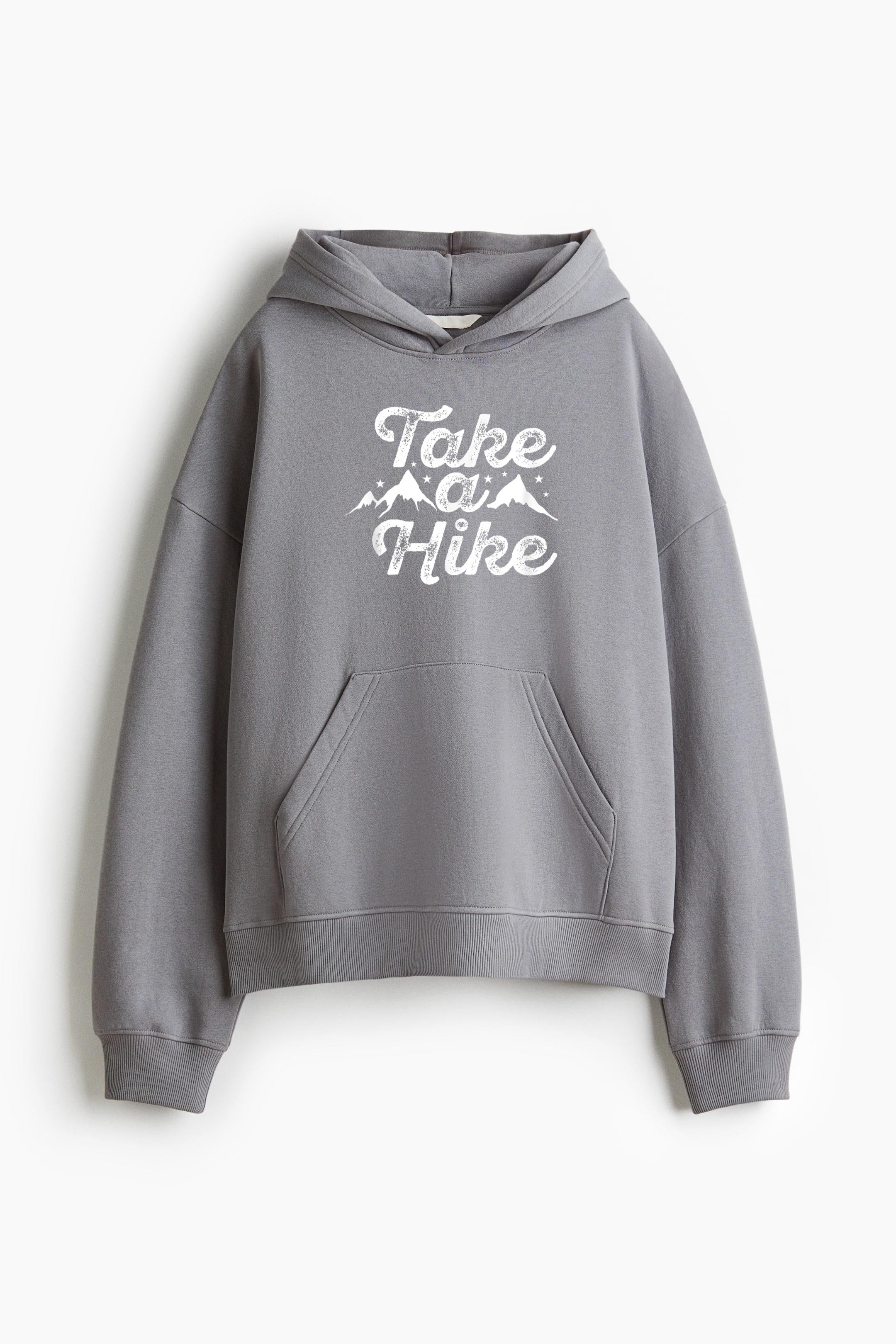Take A Hike Hiking Camping Loose-Fit Printed Hoodie image 2