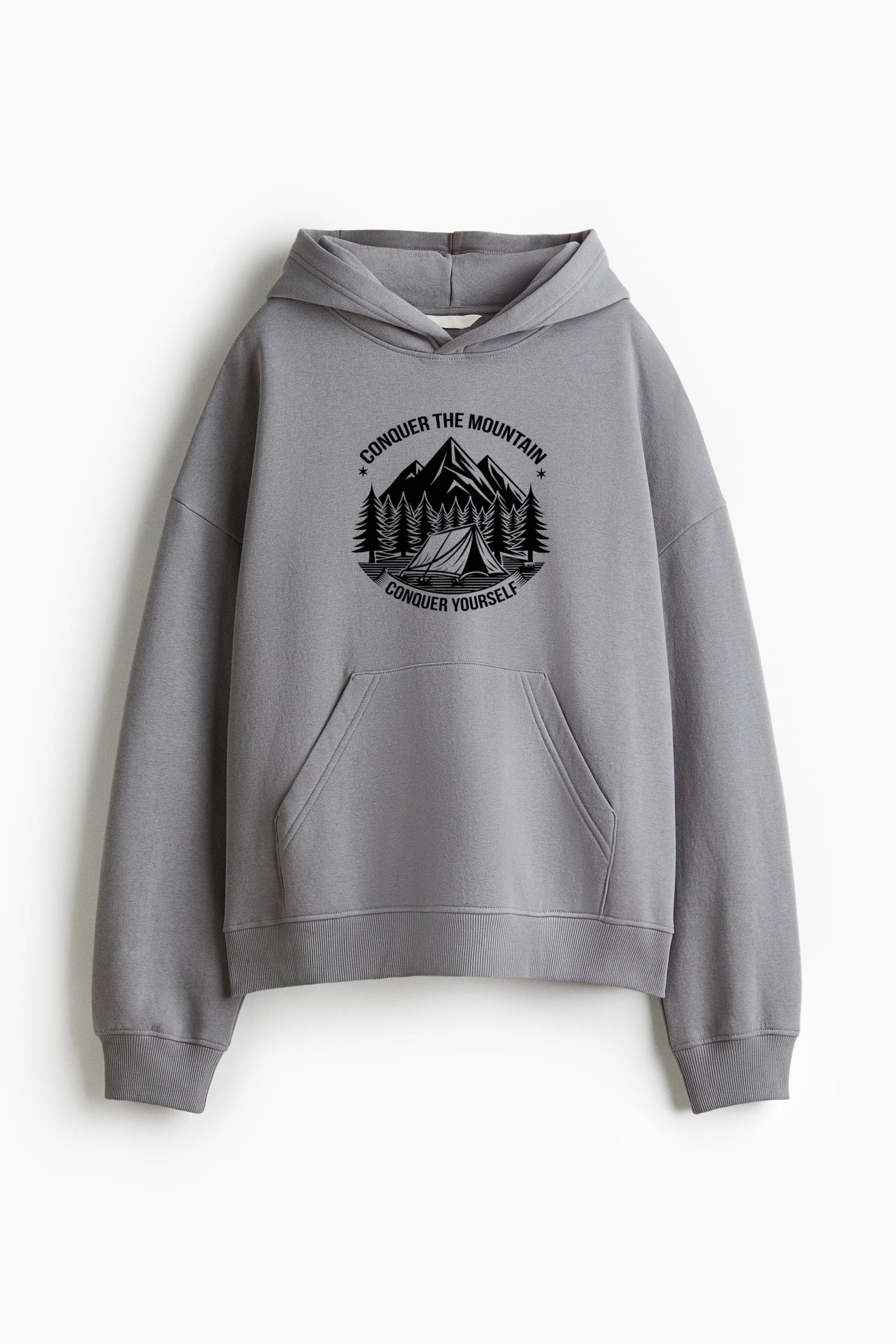 Hiker Hiking Happy Minimal Loose-Fit Printed Hoodie image 2