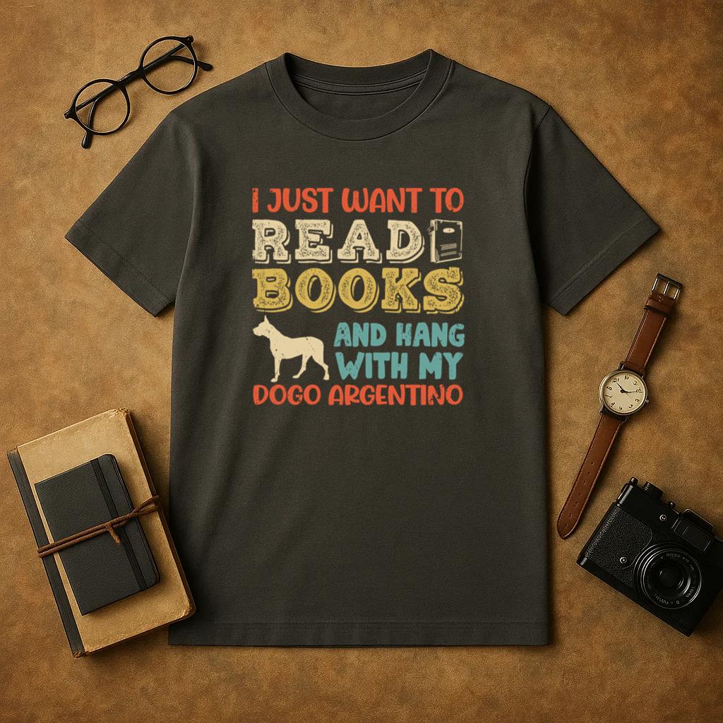Dogo Argentino Mom I Just Want Read Books T-Shirt image 0