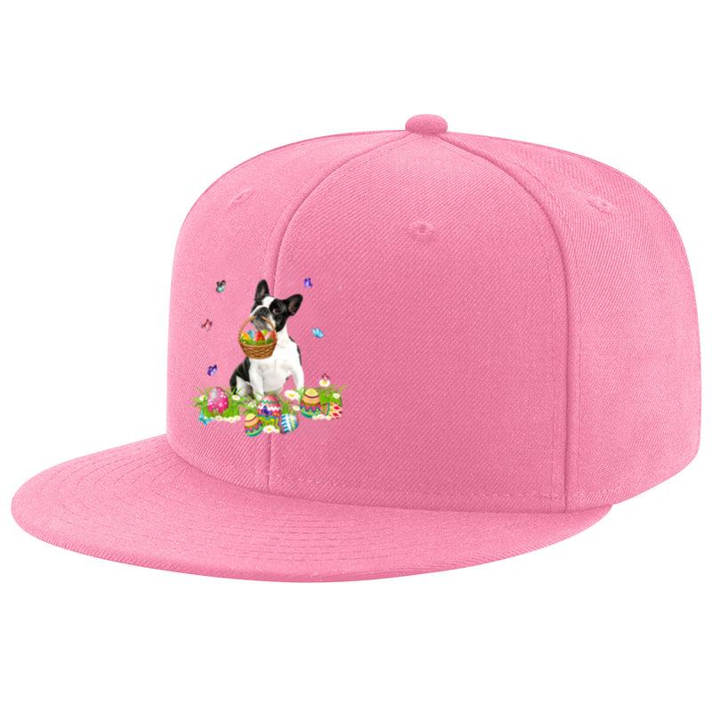 Boston Terrier Bunny Dog With Easter Eggs Basket Butterflies Cap image 2