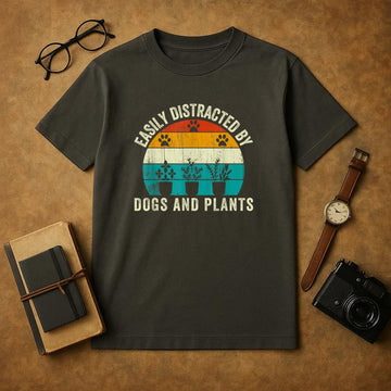 Easily Distracted By Dogs And Plants T-Shirt image 0
