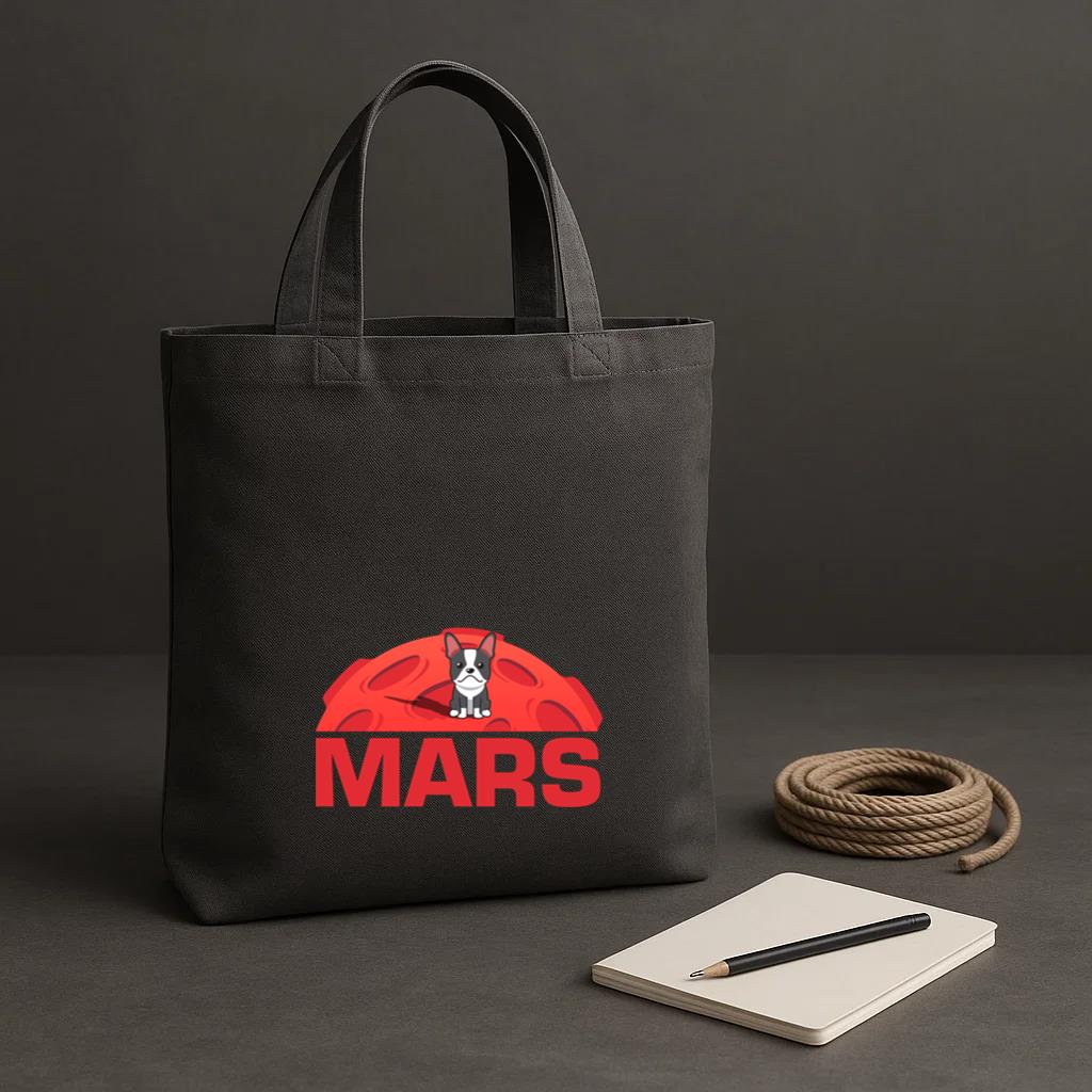 First Dog On Mars Space Tote Canvas Bag image 0