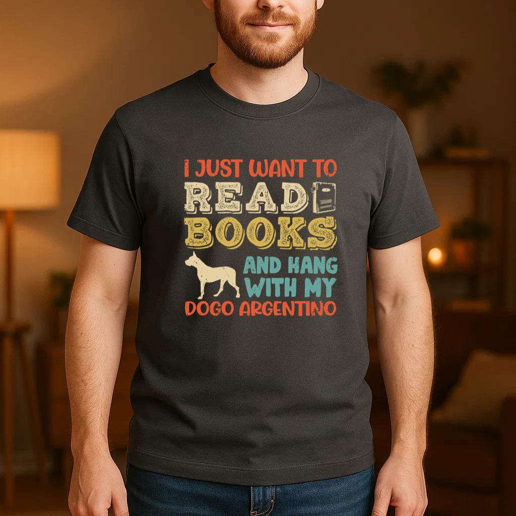 Dogo Argentino Mom I Just Want Read Books T-Shirt image 3